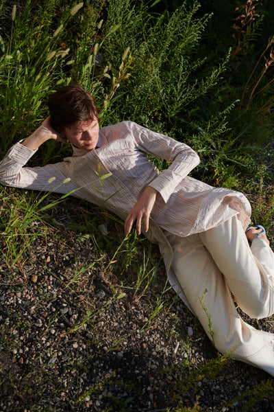 Paneled Wide Leg Jeans - Ecru – NOMIA