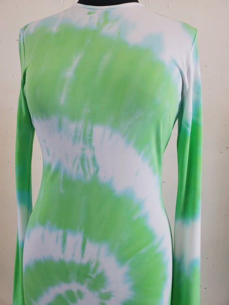 Long Sleeve Dress - Lime Tie-Dye – NOMIA