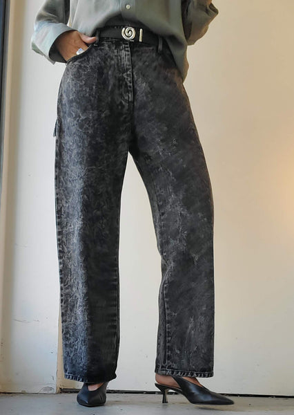 NOMIA Paneled Wide Leg Jeans in Stonewash