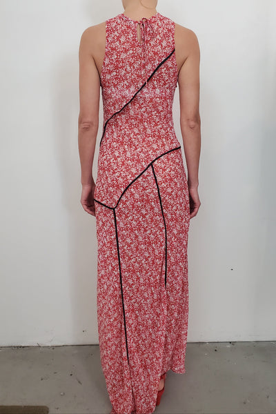 Paneled Maxi Bias Dress - Poppy Floral Chiffon – NOMIA