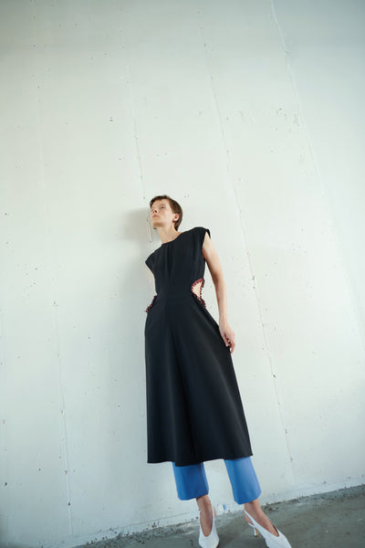 Jewel Cutout Midi Dress - Black / Garnet – NOMIA
