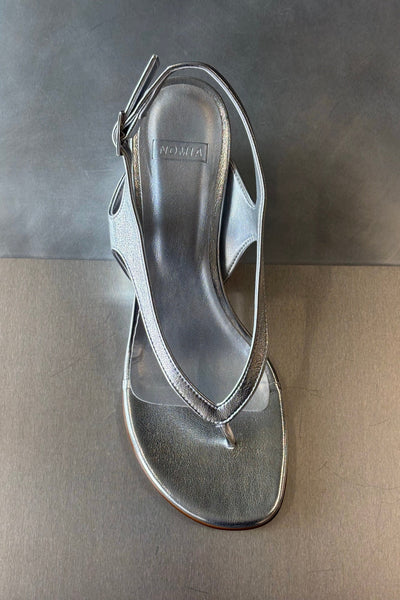 Lela Thong Wedge - Silver – NOMIA