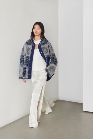 Oversized Jersey Bomber With Foil Print