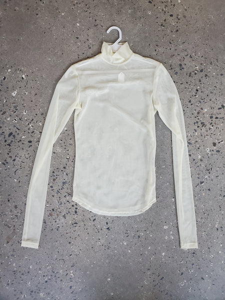 Mock Neck Mesh Turtleneck - Ivory – NOMIA