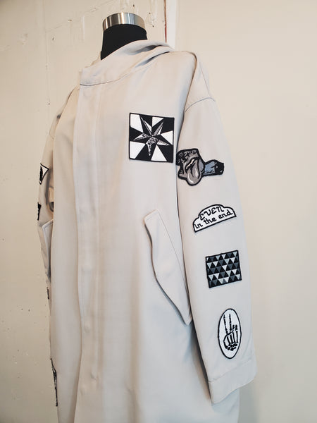 Patch Fishtail Parka - Light grey – NOMIA