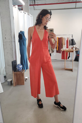 V Neck Strap Jumpsuit Poppy – NOMIA - Main Image