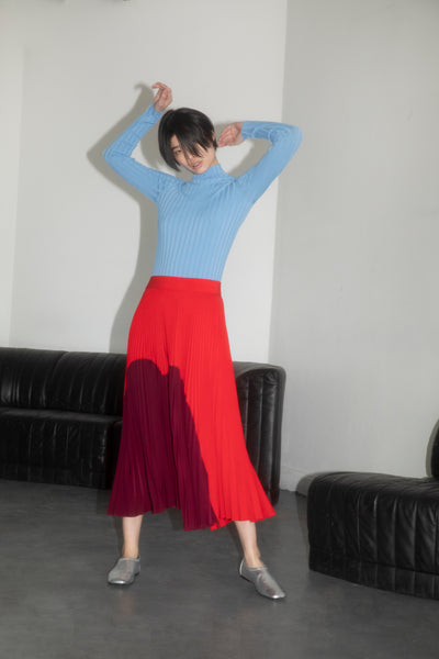 Sunburst Pleated skirt - Red / Burgundy – NOMIA