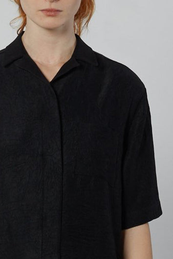 Short Sleeve Hidden Packet Shirt Black - – NOMIA