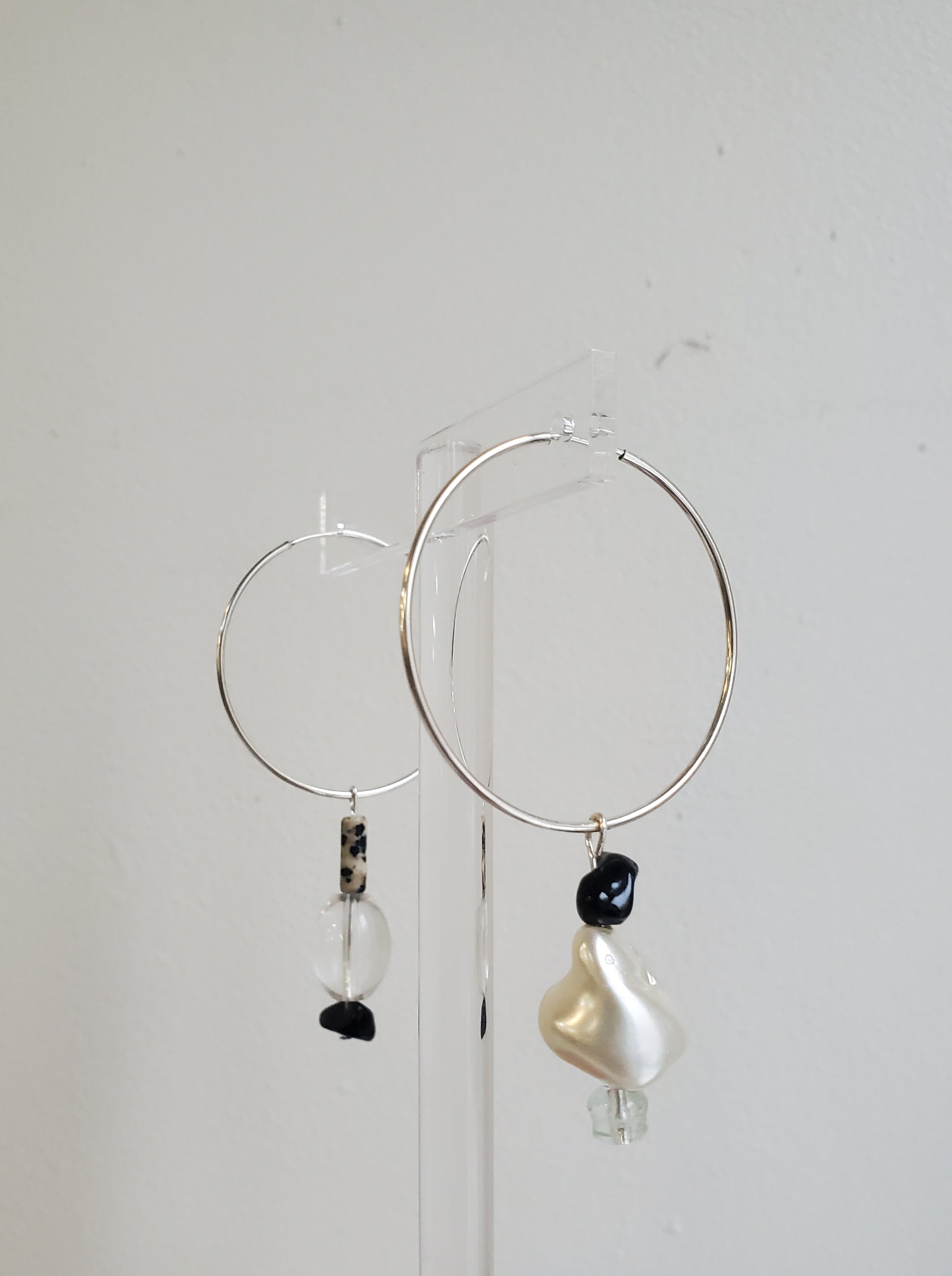 Confetti Hoop Earrings - Sterling Silver natural multi – NOMIA