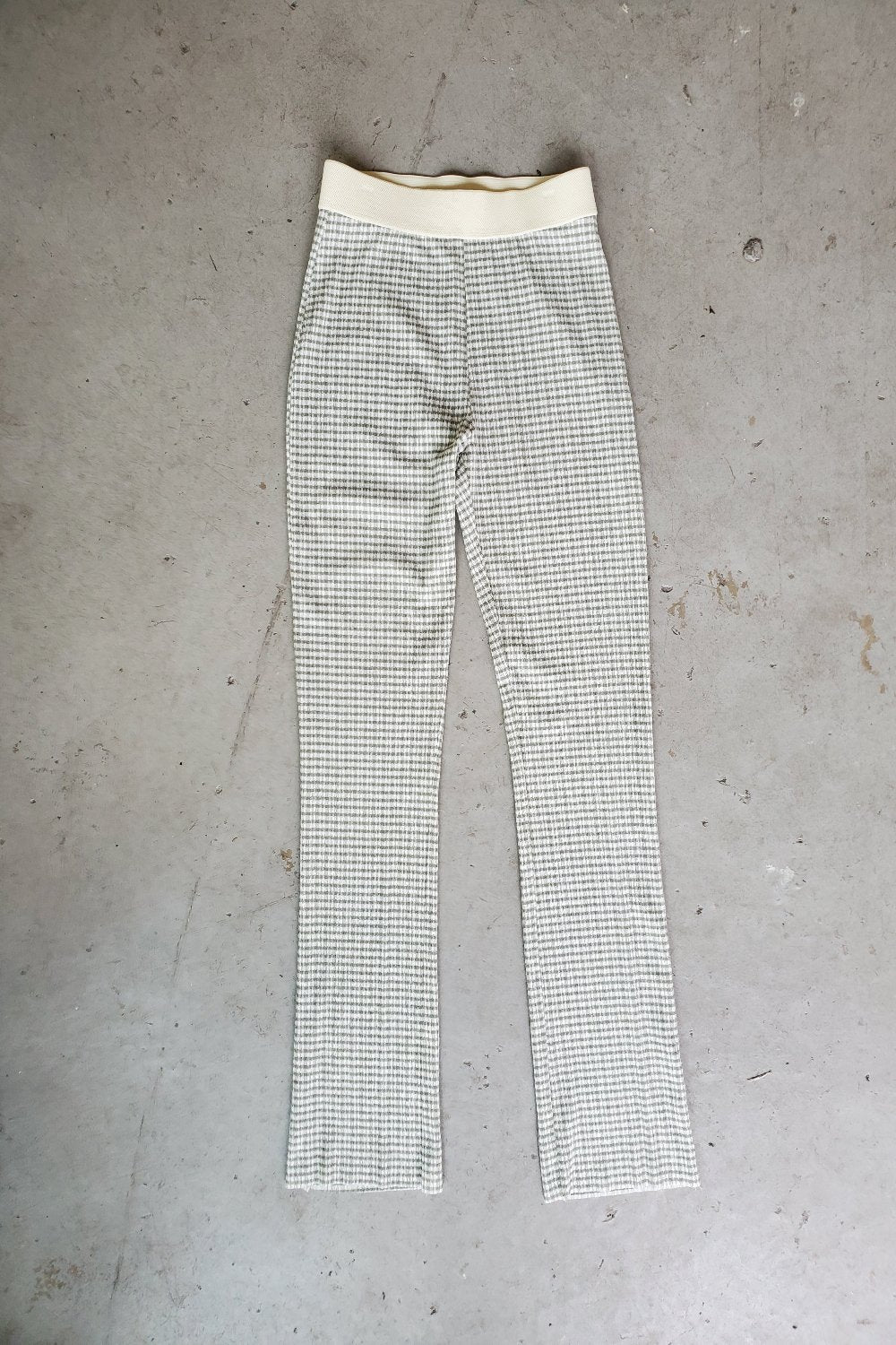 Long Knit Pants - Mint Green Gingham – NOMIA