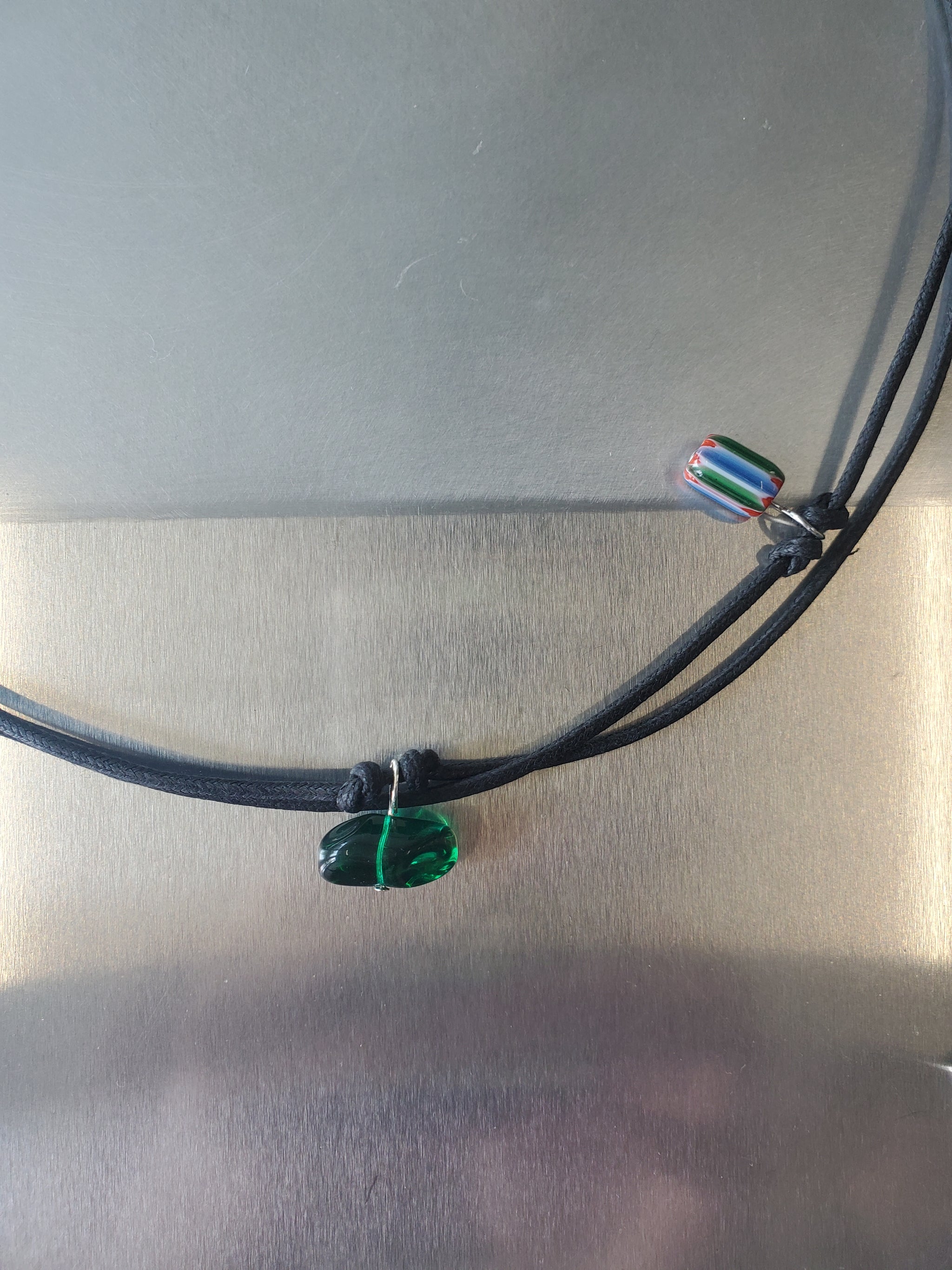 Confetti Cord Belt with Stone Circle Pendant in Verdant – NOMIA display picture 1