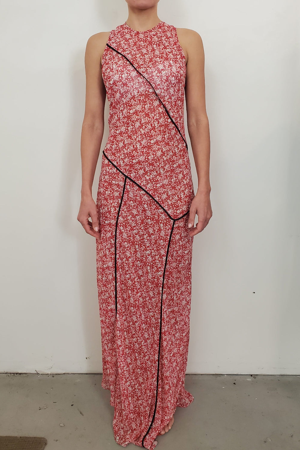 Paneled Maxi Bias Dress - Poppy Floral Chiffon – NOMIA
