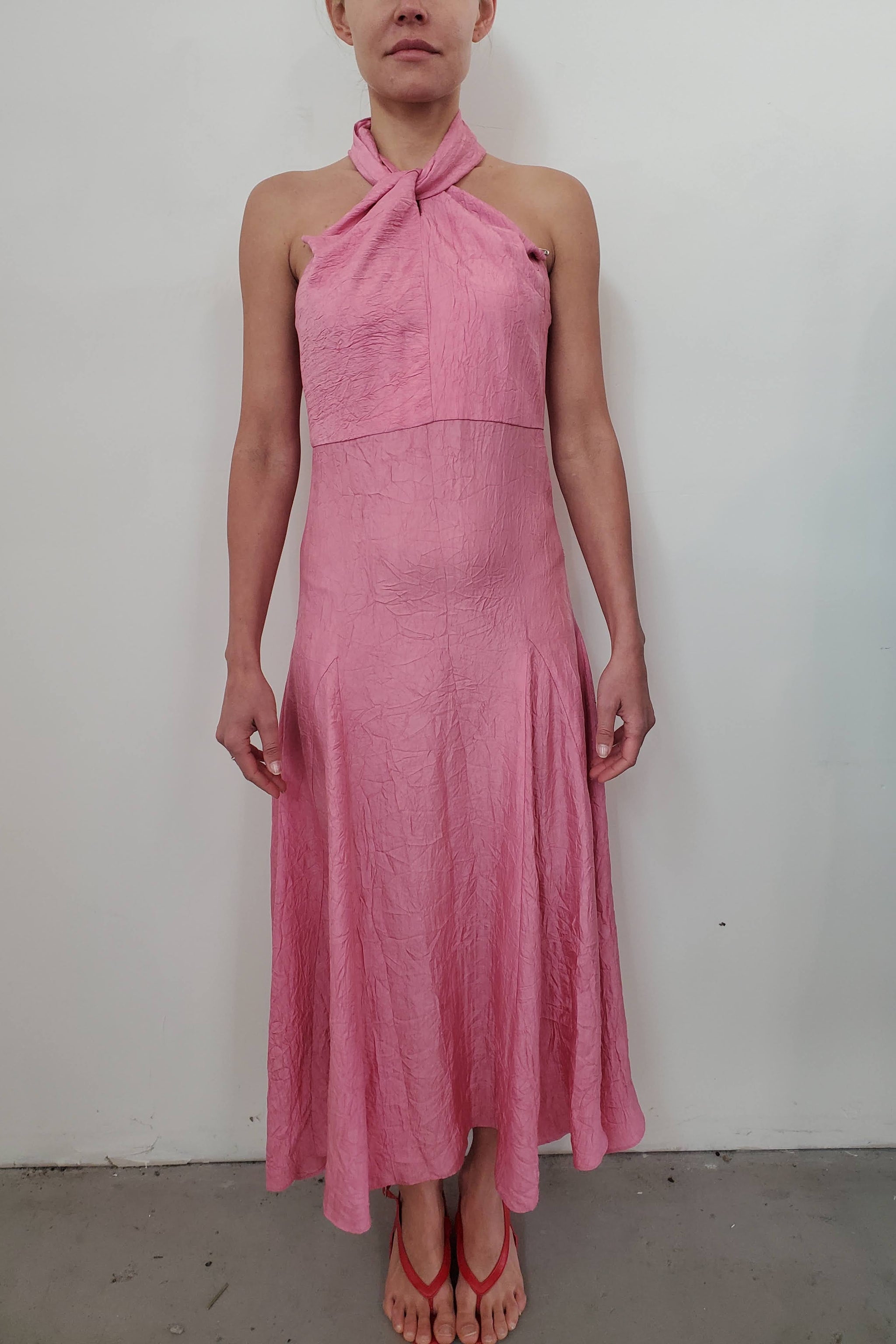 Scarf Halter Bias Dress - Peony NOMIA Scarf Halter Bias Dress - Peony NOMIA
