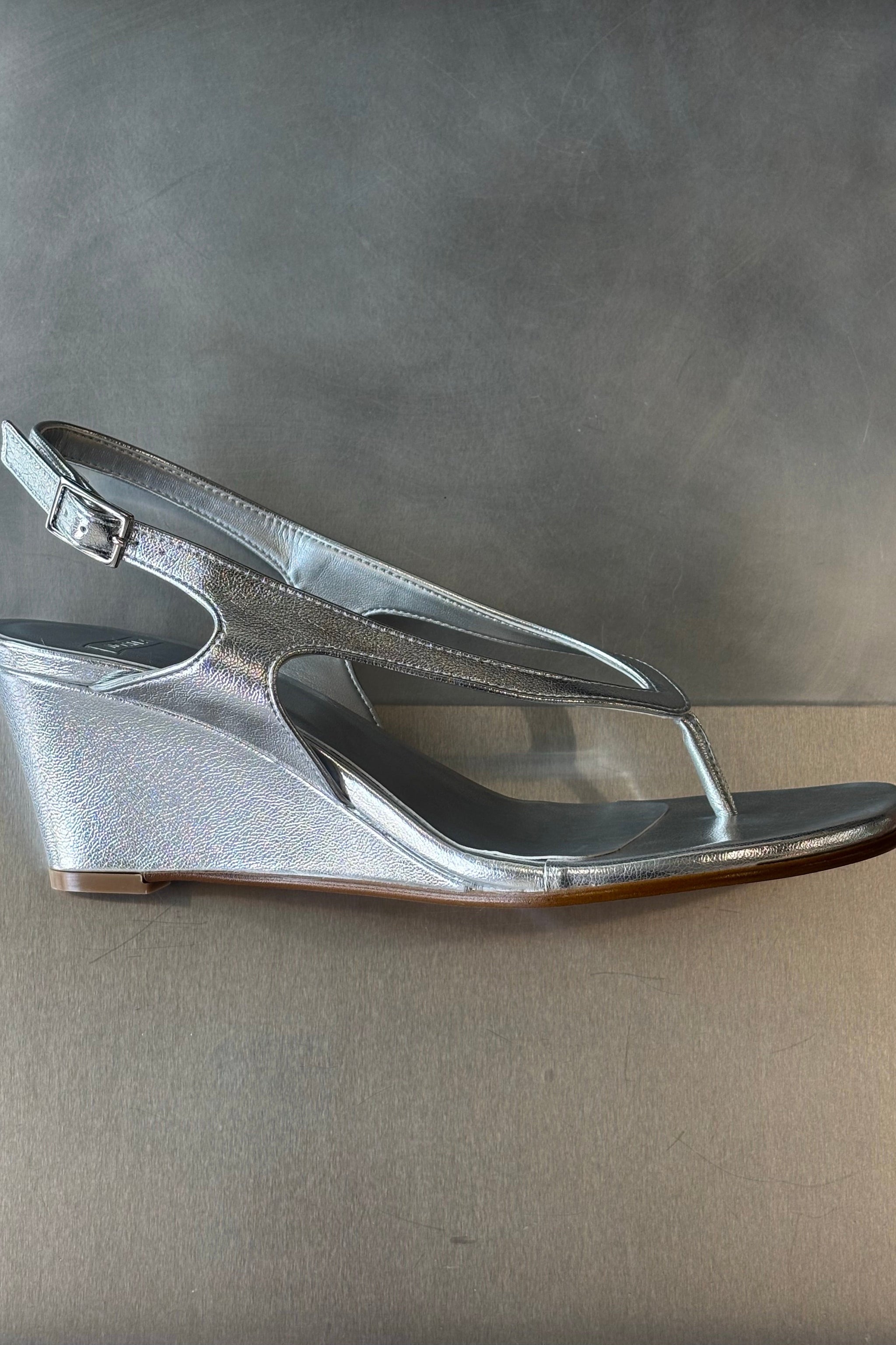 silver dress sandals wedge Women's Silver Glitter Wedge Sandals - Elegant Ankle Strap Garden Party Dress Shoes 2026
