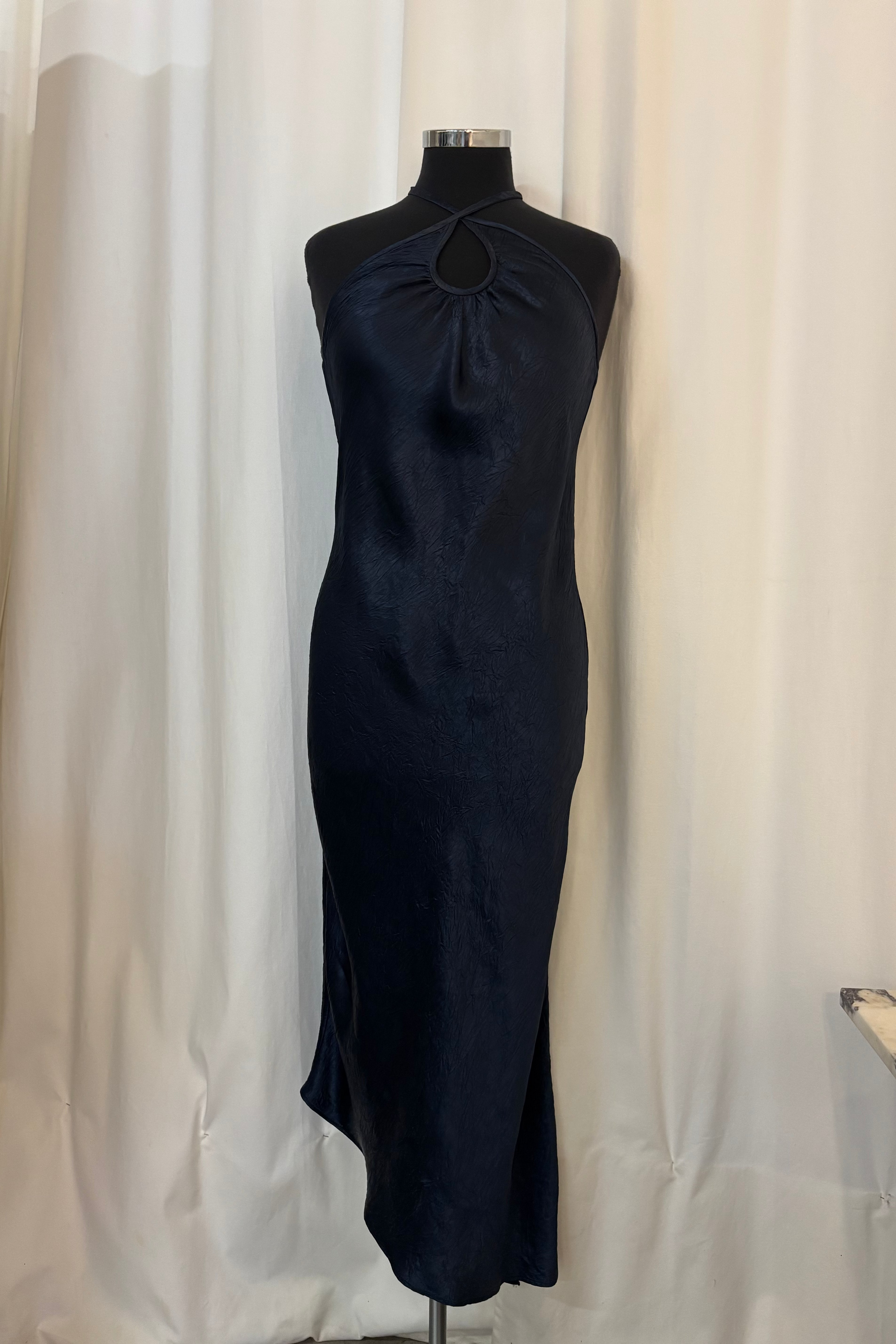 Halter Gathered Cutout Dress - Midnight 2 Halter Gathered Cutout Dress - Midnight 2