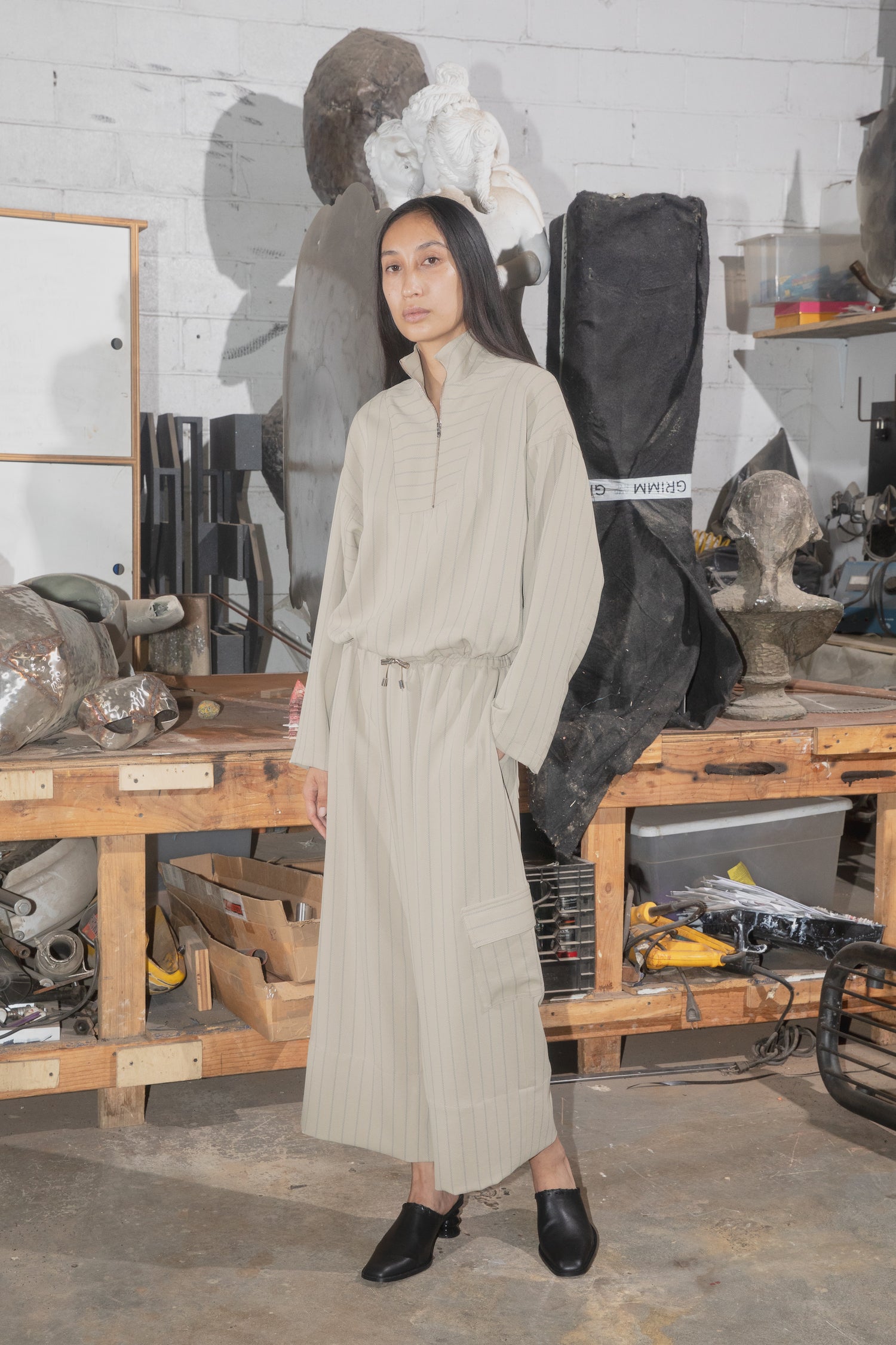 Wave Jacquard Midi Pencil Skirt - Rust / Navy – NOMIA