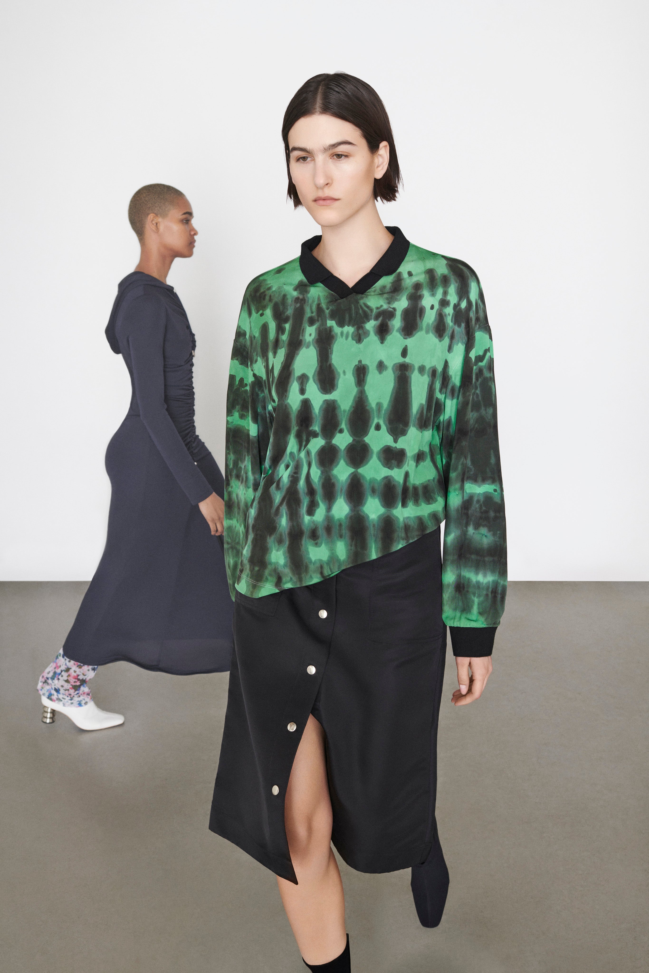 トップス nagonstans droping dye long-sleeves nagonstans droping dye long-sleeves（nagonstans Tie-Dye Knit