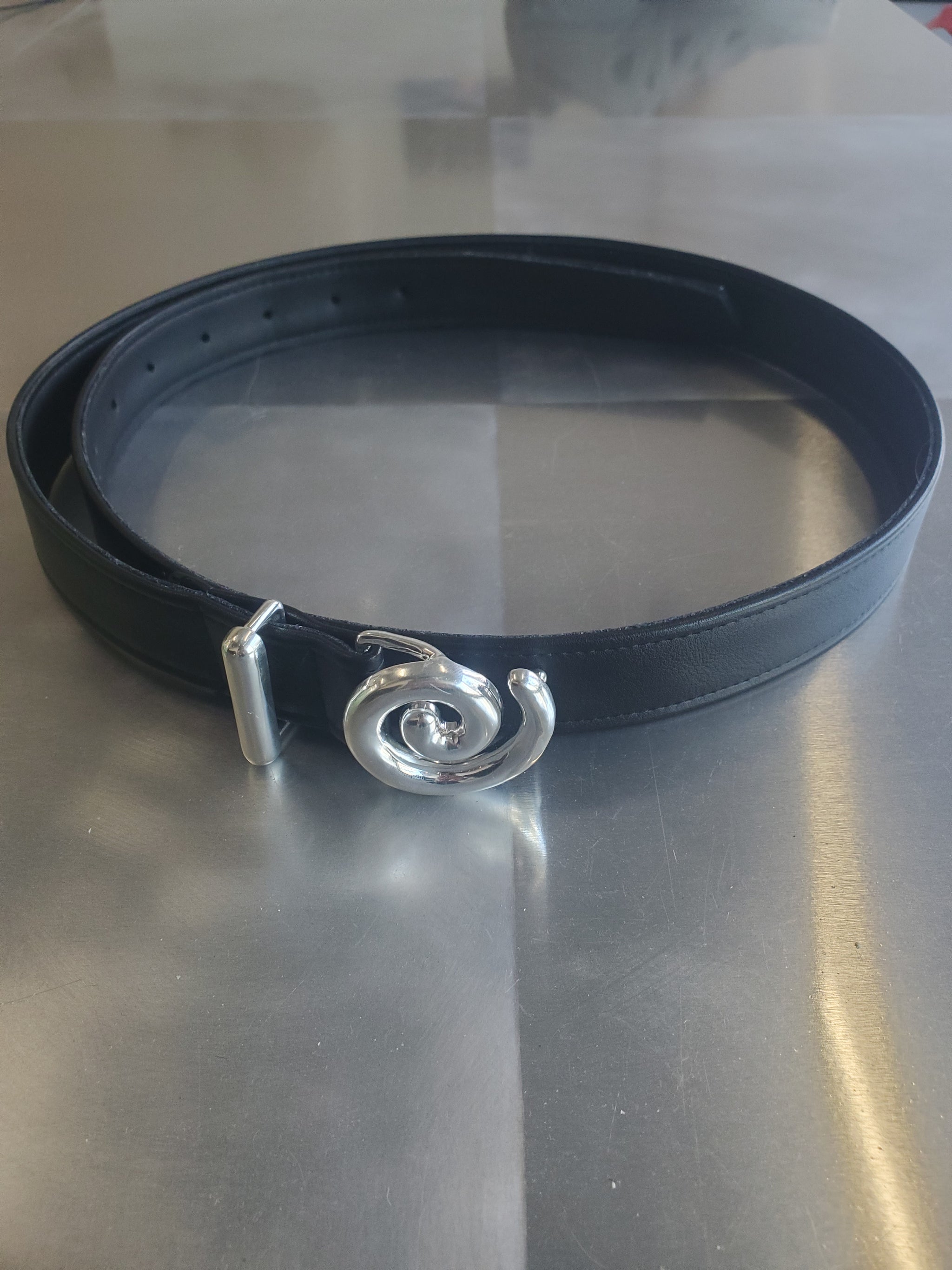 Silver and Black NYC Belt Spiral Belt - Black / Silver Plating – NOMIA main image 3