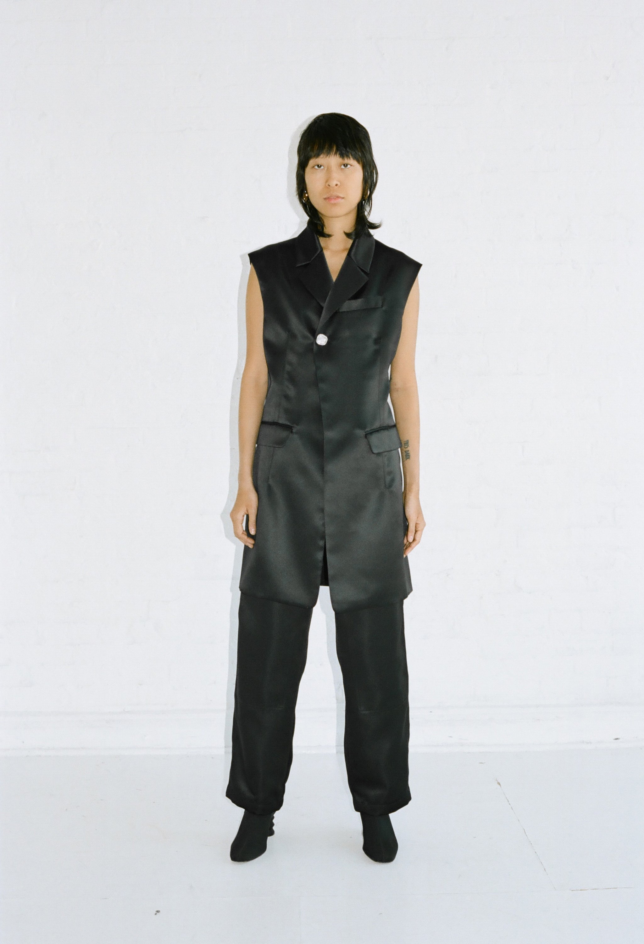 Sleeveless Leather Strip Mink Coat - Women - Ready-to-Wear