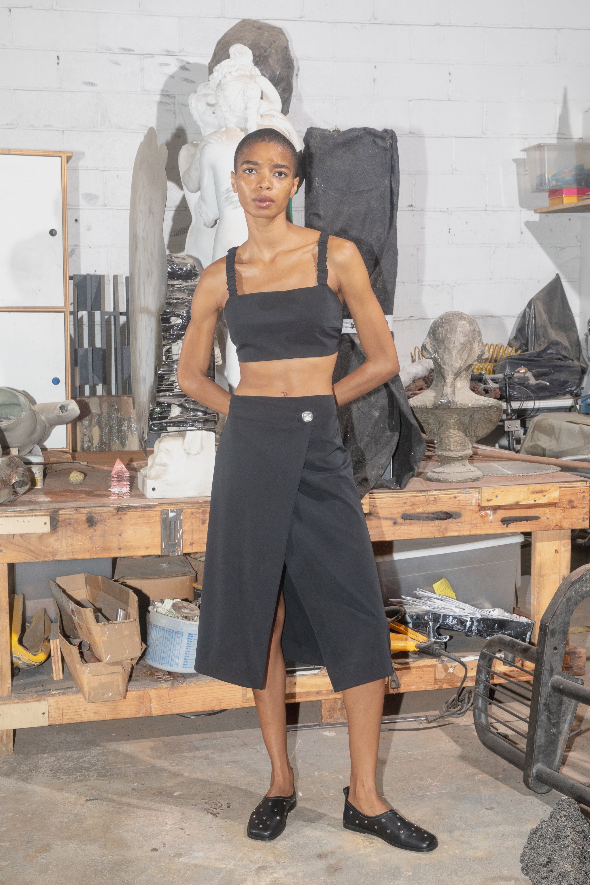 Asymmetrical Wrap Envelope Skirt - Black – NOMIA