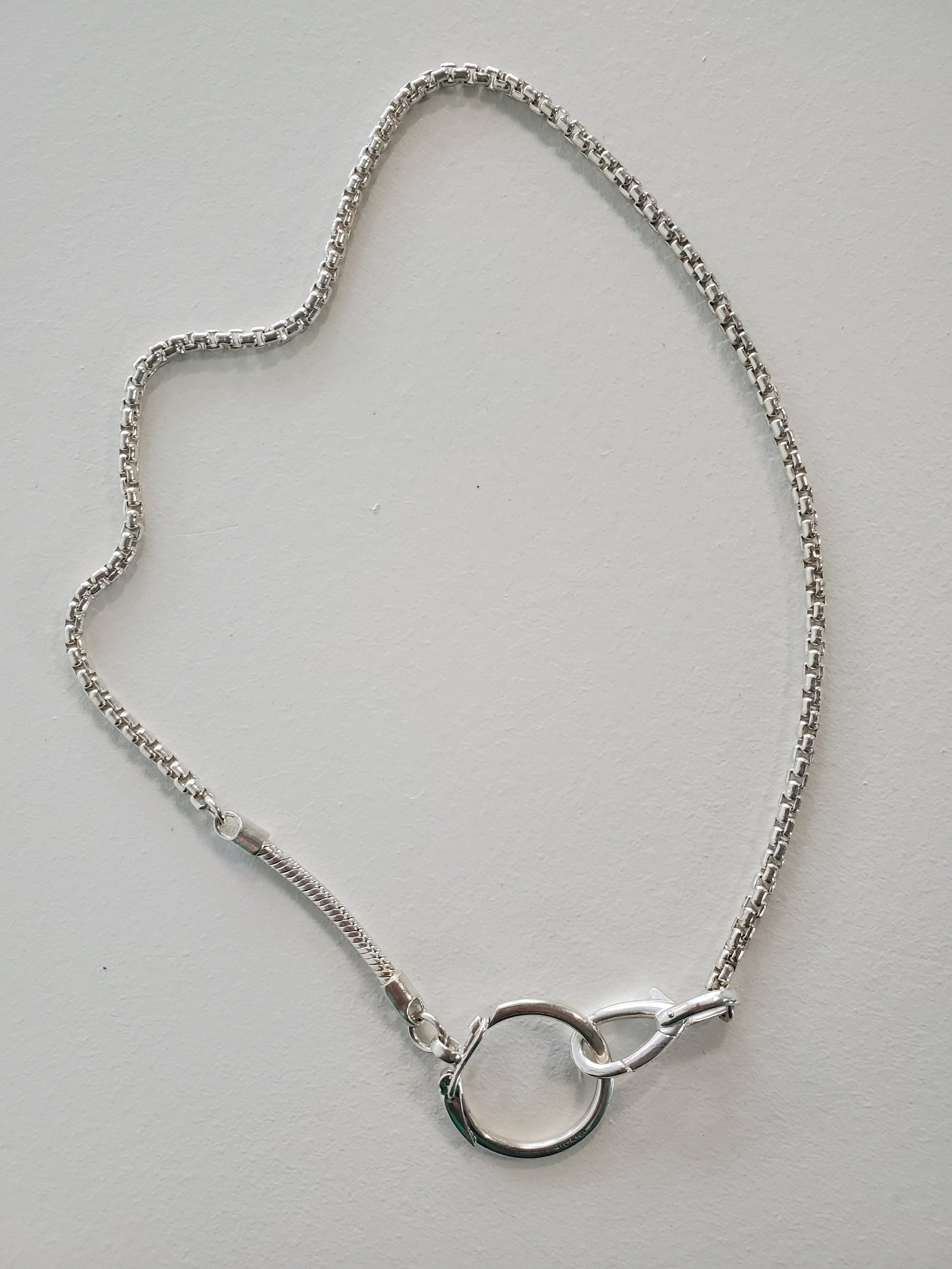 Silver Art Clay Swirl Square Necklace