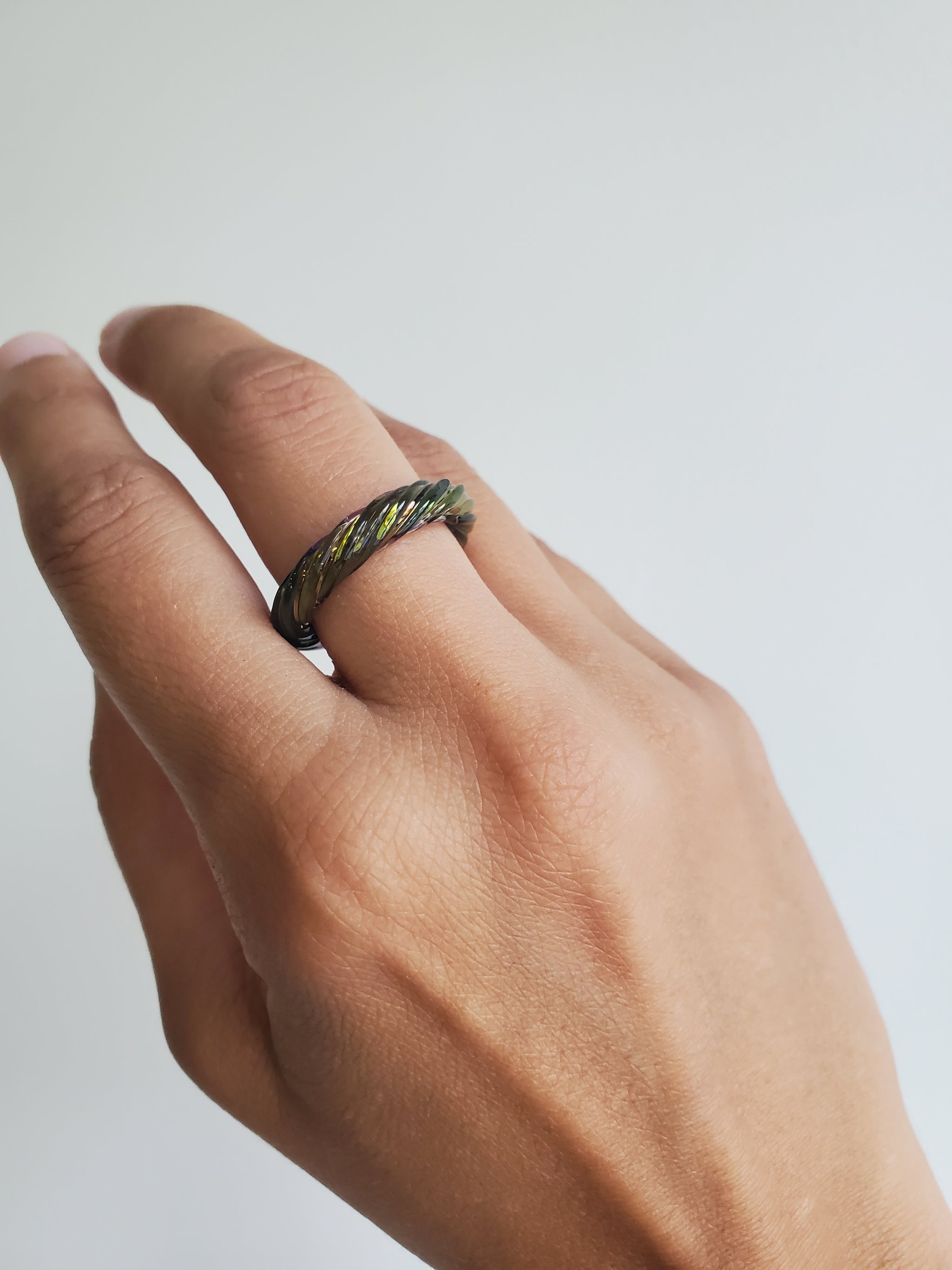 KEANE Rope Ring - Cobalt Iridescent