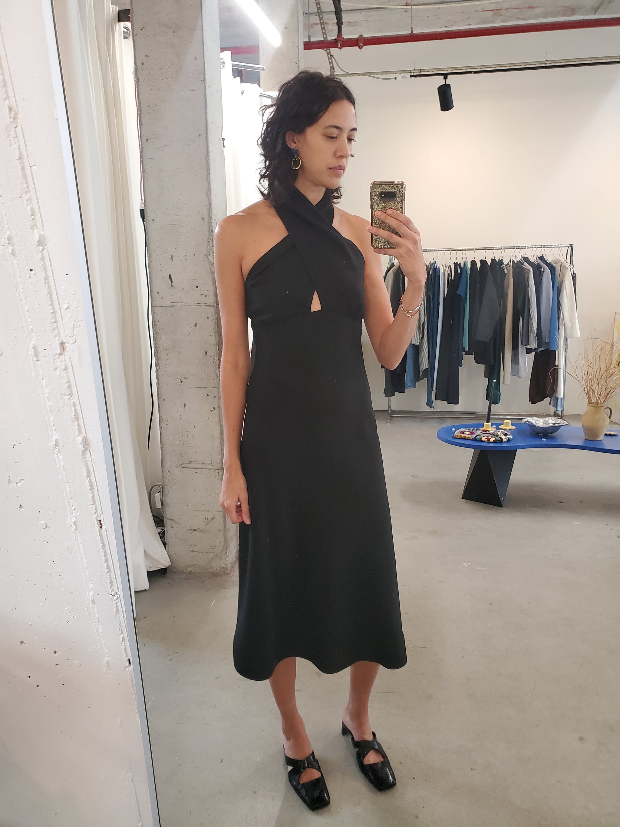 Cross Front Bias Dress - Black – NOMIA