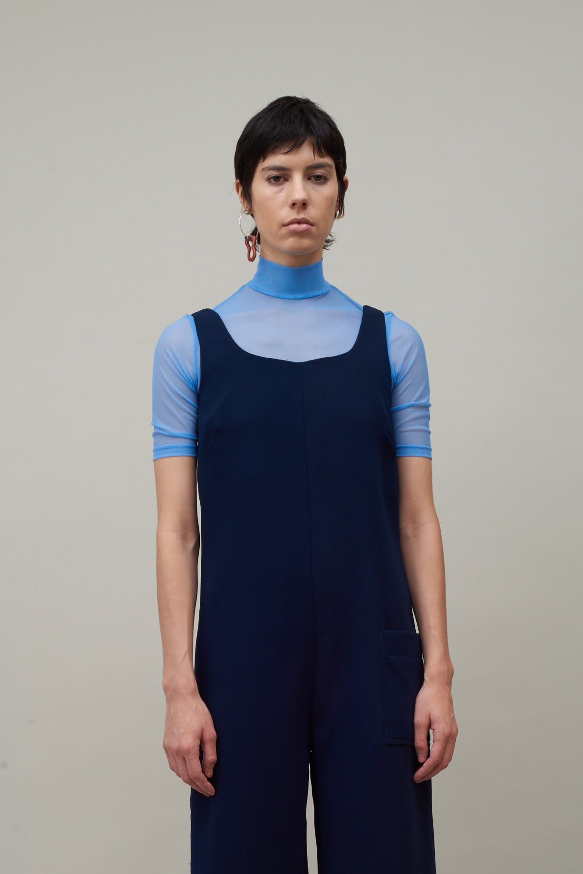 Long Sleeve Jumpsuit Women Turtleneck Zipper Patchwork Reflective