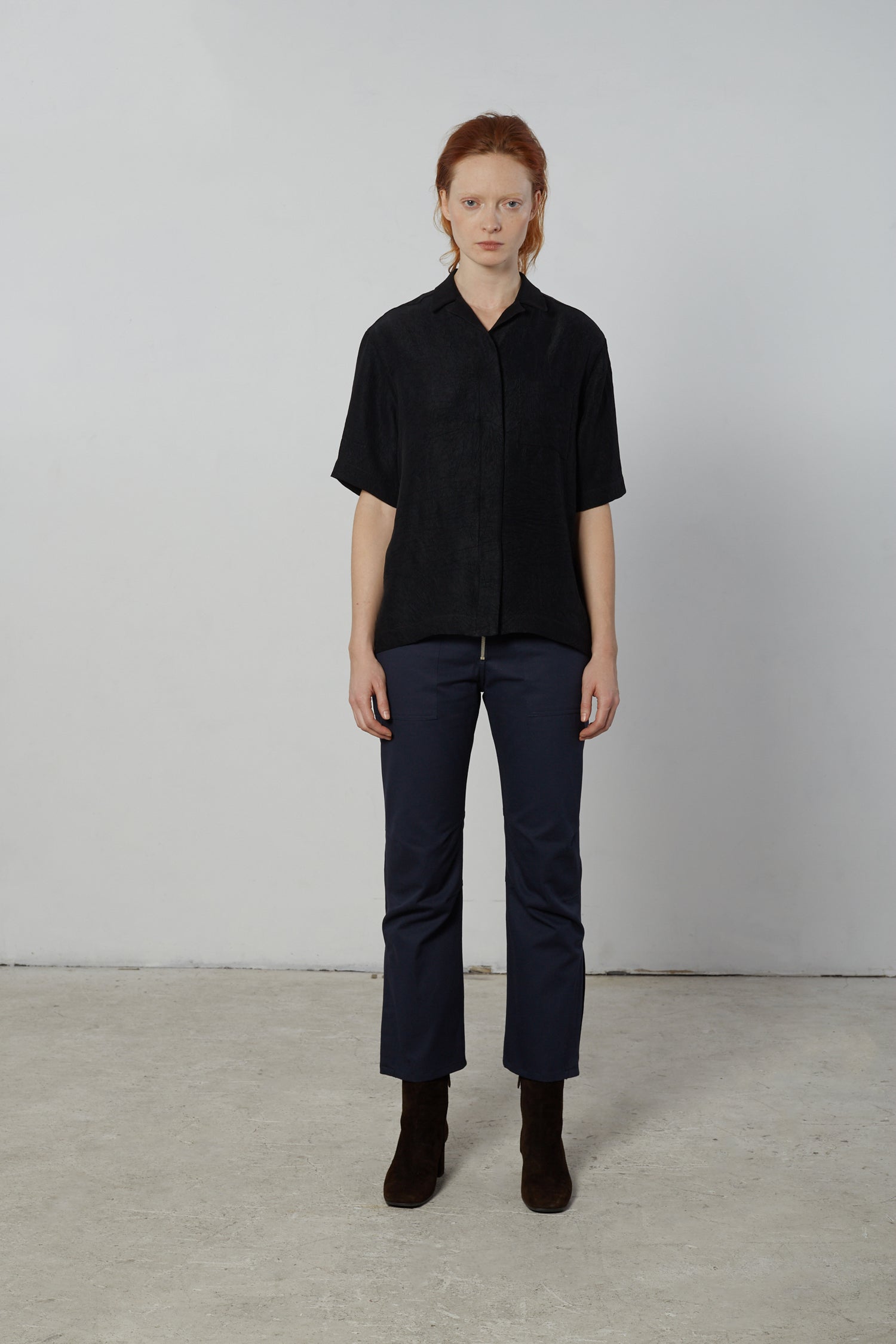 Short Sleeve Hidden Packet Shirt - Black – NOMIA